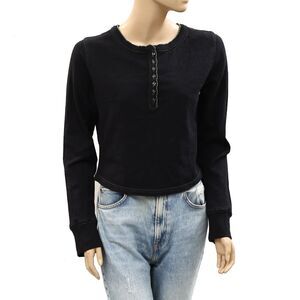 Free People Intimately Holibabe PJ Cropped Top Rose Embroidered M NWT 286545